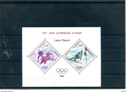 A40438)Olympia 80: Monaco 1419 - 1420 Sonderblock** - Hiver 1980: Lake Placid