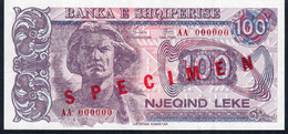 ALBANIA P55 100 LEKE 1993 SPECIMEN  #AA000000      UNC. - Albanien