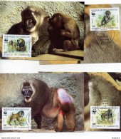 A45132)WWF-Maximumkarte Saeugetiere: Kamerun 1155 - 1158 - Maximum Cards