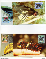 A45214)WWF-Maximumkarte Schmetterlinge: Papua-NG. 574 - 577 - Tarjetas – Máxima