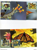 A45213)WWF-Maximumkarte Schmetterlinge: Mexiko 2095 - 2098 - Maximum Cards