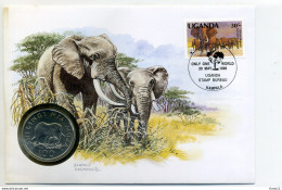 A45235)WWF-Muenz-Brief Saeugetiere: Uganda  363 + Muenze - Cartas & Documentos