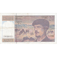 France, 20 Francs, Debussy, 1997, D.056, TTB, Fayette:66ter.2, KM:151i - 20 F 1980-1997 ''Debussy''