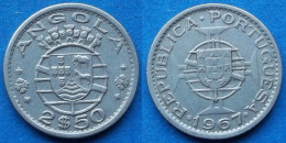 ANGOLA - 2.50 Escudos 1967 KM# 77 Portuguese Colony Until 1975 - Edelweiss Coins - Angola