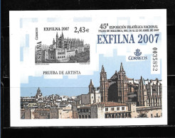 ESPAÑA 2007,  PRUEBA OFICIAL EDIFIL 94 -  EXFILNA ' 2007.     MNH. - Varietà E Curiosità