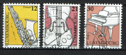 Luxembourg 2000 - YT 1450/1452 -Music, Musique, Musical Instruments, Piano, Violon, Geige, Saxophone - Gebruikt