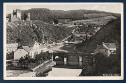 Luxembourg. Esch-sur-Sûre. Pont à 3 Arches Sur La Sûre. Ruines Du Château. 1946 - Esch-Sauer