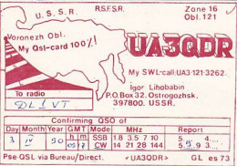 AK 185188 QSL - USSR - Ostrogozhsk - Radio Amateur