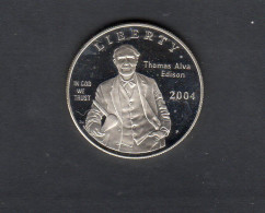 Baisse De Prix USA - Pièce 1 Dollar Argent BE Thomas Alva Edison 2004 FDC KM.362 - Gedenkmünzen