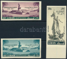 ** Libanon 1960 Mártírok Emlékére Mi 672-674 Próbanyomata Sárgás Kartonszerű Papíron - Altri & Non Classificati