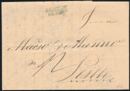 1849 Levél 12kr Portóval Kék "SEMLIN" - Pesth - Other & Unclassified