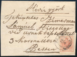 ~1855 3kr Levélen / On Cover "BAGH" - Pest - Autres & Non Classés