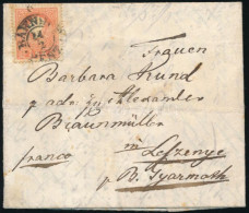 1859 5kr I. Típus Levélen / 5kr Type I. On Cover "BAHNHOF / PEST" - Sonstige & Ohne Zuordnung