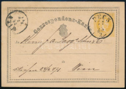 1871 2kr Díjjegyes Levelezőlap "PÉCS" - Wien - Sonstige & Ohne Zuordnung