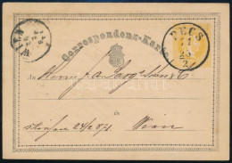 1871 2kr Díjjegyes Levelezőlap "PÉCS" - Wien - Other & Unclassified