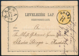 1871 2kr Díjjegyes Levelezőlap / PS-card "DOLKA" - Other & Unclassified