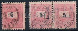 O 1889 3 X 5kr Elcsúszott értékszámmal / With Shifted Numbers - Altri & Non Classificati