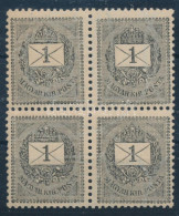 ** 1898 1kr Négyestömb Lemezhibával - Other & Unclassified