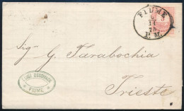 1875 5kr Levélen / On Cover "FIUME / P.M." - Trieste - Other & Unclassified