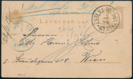 1891 2kr Díjjegyes Levelezőlap "ZSOLNA-POZSONY" Mozgóposta Bélyegzéssel - Sonstige & Ohne Zuordnung