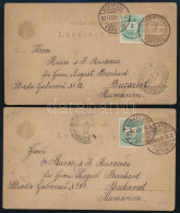1892 2 Db Díjkiegészített Díjjegyes Levelezőlap Bukarestbe - Autres & Non Classés