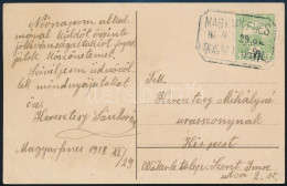 1913 Képeslap "MAGYARFENES" Postaügynökségi Bélyegzéssel - Autres & Non Classés