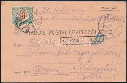 1915 Tábori Posta Levelezőlap 10f Portóval és Portó Bélyegzéssel / Field Postcard With Postage Due Stamp And Postmark "F - Other & Unclassified