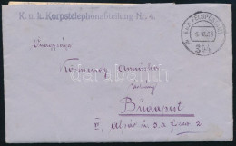 1918 Tábori Posta Levél Tartalommal "K.u.k. Korpstelephonabteilung Nr.4." + "FP 394 A" - Andere & Zonder Classificatie