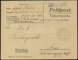 1916 Tábori Posta Levél "Militär-Professionisten-Abteilung S.M. Hulk Gamma" - Graz - Andere & Zonder Classificatie