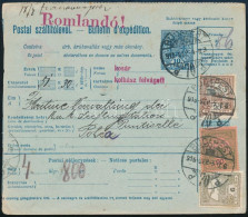 1916 Utánvételes Szállítólevél Turul 6f + 20f + 60f Bérmentesítéssel Pola-ba Címezve, "Kantinenverwaltung / Der K.u.u. S - Andere & Zonder Classificatie