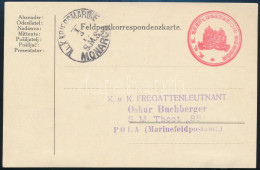 1917 Tábori Posta Levelezőlap "K.u.K. SEEFLUGSTATION KUMBOR" + "S.M.S. MONARCH" - Otros & Sin Clasificación