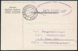 1917 Tábori Posta Levelezőlap "ANTE STARCEVIC" - Other & Unclassified