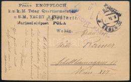 1918 Tábori Posta Képeslap "S.M. YACHT KÄTHI" - Other & Unclassified