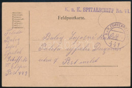 1918 Tábori Posta Levelezőlap "K.u.K. SPITALSCHIFF No. VI." + "EP 441" - Sonstige & Ohne Zuordnung