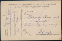 1919 Cenzúrás Hadifogoly Lap Olaszországból Gávára - Other & Unclassified