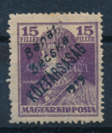 * Bánát-Bácska 1919 Károly/Köztársaság 15f Bodor Vizsgálójellel (10.000) - Andere & Zonder Classificatie