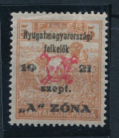 * Nyugat-Magyarország II. 1921 Arató 5f Bodor Vizsgálójellel (**25.000) - Other & Unclassified