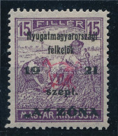 * Nyugat-Magyarország II. 1921 Arató 15f Bodor Vizsgálójellel (**80.000) - Other & Unclassified