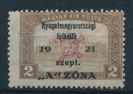 * Nyugat-Magyarország II. 1921 Parlament 2K, Bodor Vizsgálójellel (**80.000) - Other & Unclassified