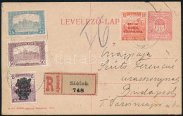 1920 Ajánlott Díjjegyes Levelezőlap 4 Bélyeges Vegyes Díjkiegészítéssel / Registered PS-card With Additional Franking - Autres & Non Classés