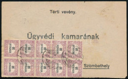 1923 Tértivevény Hivatalos 10f 10-es Tömbbel Bérmentesítve - Sonstige & Ohne Zuordnung