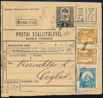 1929 Szállítólevél "M.KIR.POSTA 10" Szükségbélyegzéssel / Parcel Card With Auxiliary Postmark - Otros & Sin Clasificación