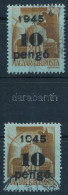 O 1945 2 Db Kisegítő 10P/80f , Az Egyiken A Felülnyomat Kettősnyomata, A Másikon A Felülnyomat évszáma Részlegesen Hiány - Other & Unclassified