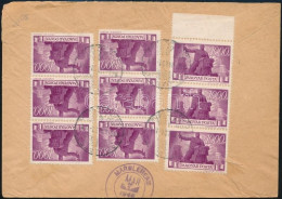 1946 (6. Díjszabás) Ajánlott Levél Az USA-ba Újjáépítés 9x1000P Bérmentesítéssel / Registered Cover To USA Franked With  - Autres & Non Classés