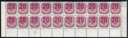 O 1950 Forint-filléres Portó II. 20f ívsarki 20-as Tömb, Benne "fiéllr" Lemezhiba - Other & Unclassified