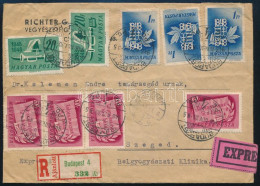 1948 Ajánlott Expressz Levél 9 Db Bélyeggel / Registered Express Cover - Sonstige & Ohne Zuordnung