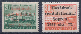 ** 1956 Sopron 20f és 30f Apró Lemezhibákkal A Felülnyomásban. Signed: Leitold - Otros & Sin Clasificación