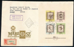 1962 Bélyegnap Vágott Blokk Ajánlott FDC-n Szíriába - Other & Unclassified