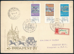 1970 Budapest '71 (II.) Sor Ajánlott FDC-n, Kék 2 Ft-on "a Lépcsősoron Fehér Folt" Lemezhiba - Other & Unclassified