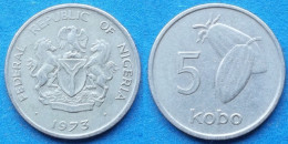 NIGERIA - 5 Kobo 1973 "Cocoa Beans" KM# 9.1 Republic (1963) - Edelweiss Coins - Nigeria